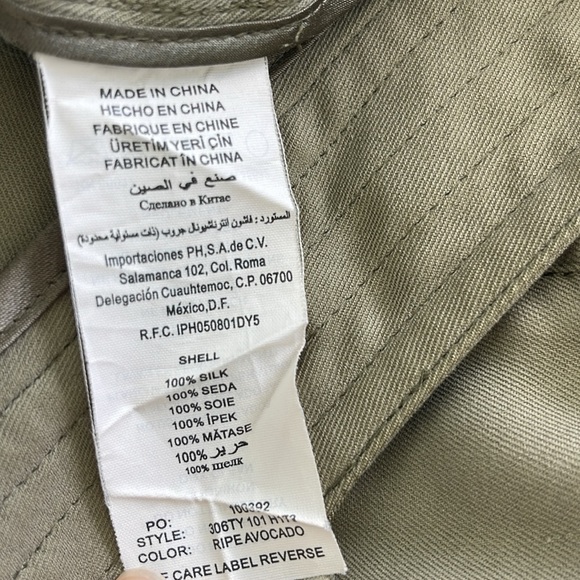 Bebe 100% Silk Pants Khaki/Army Green “Ripe Avocado” Sz 0 - Picture 6 of 10